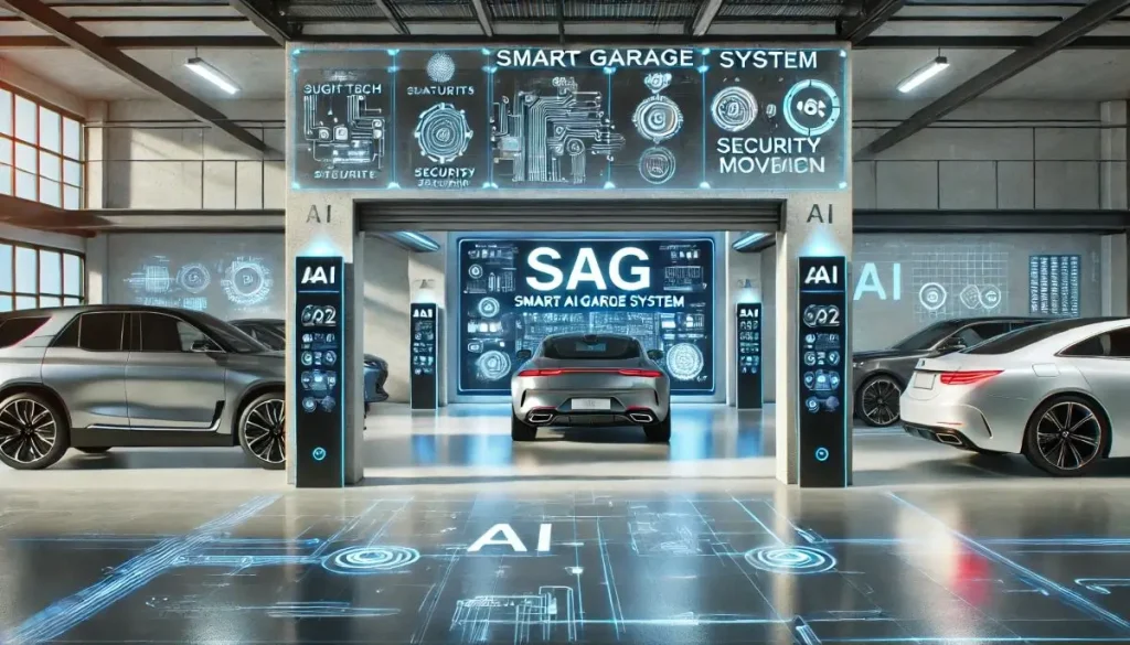 Illustration of a Smart AI Garage System