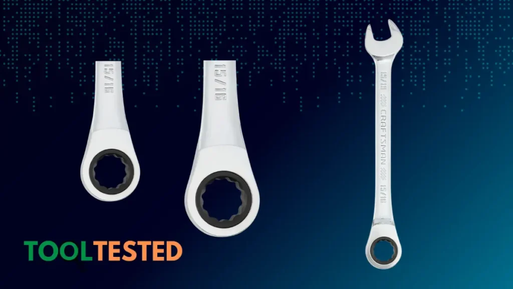 Craftsman wrench set displayed against a dark blue background with Tool Tested branding, highlighting professional-grade durability and performance.
