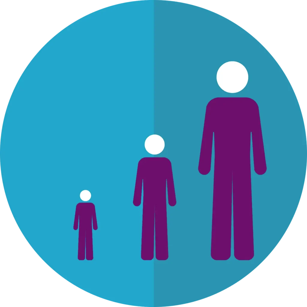 How Long Do Idiots Live - Lifespan stages icon showing growth from childhood to adulthood.