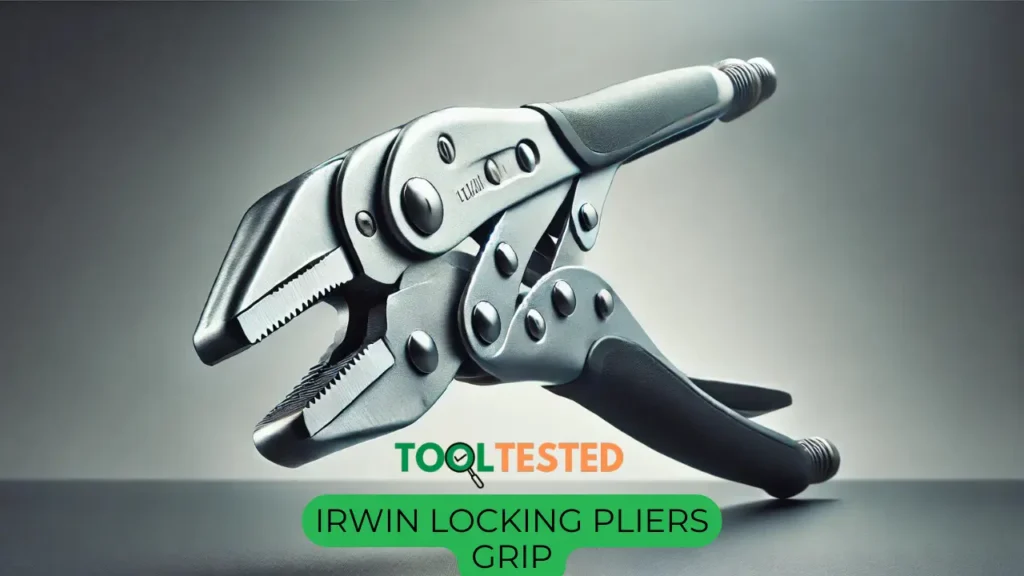 Action shot of Irwin Locking Pliers firmly gripping a rusted bolt in a workshop setting. Marked "TOOLTESTED" and "IRWIN LOCKING PLIERS GRIP" to highlight the tool's tested grip strength. Read the full workshop test results in the Irwin locking pliers review on ToolTested Blog. #lockingpliers #griptest #workshop #ToolTestedBlog #Irwin