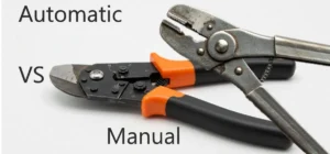 Automatic vs manual wire strippers compared side-by-side for electrical work efficiency.