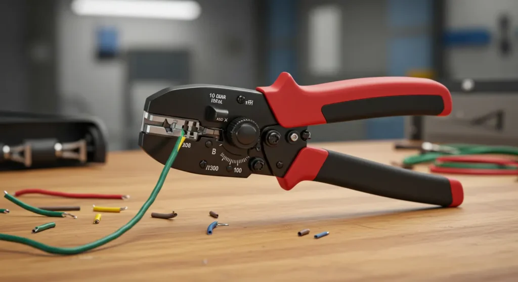 Basic electrician tools – ergonomic automatic wire stripper cutting wires of different gauges – Tool Tested