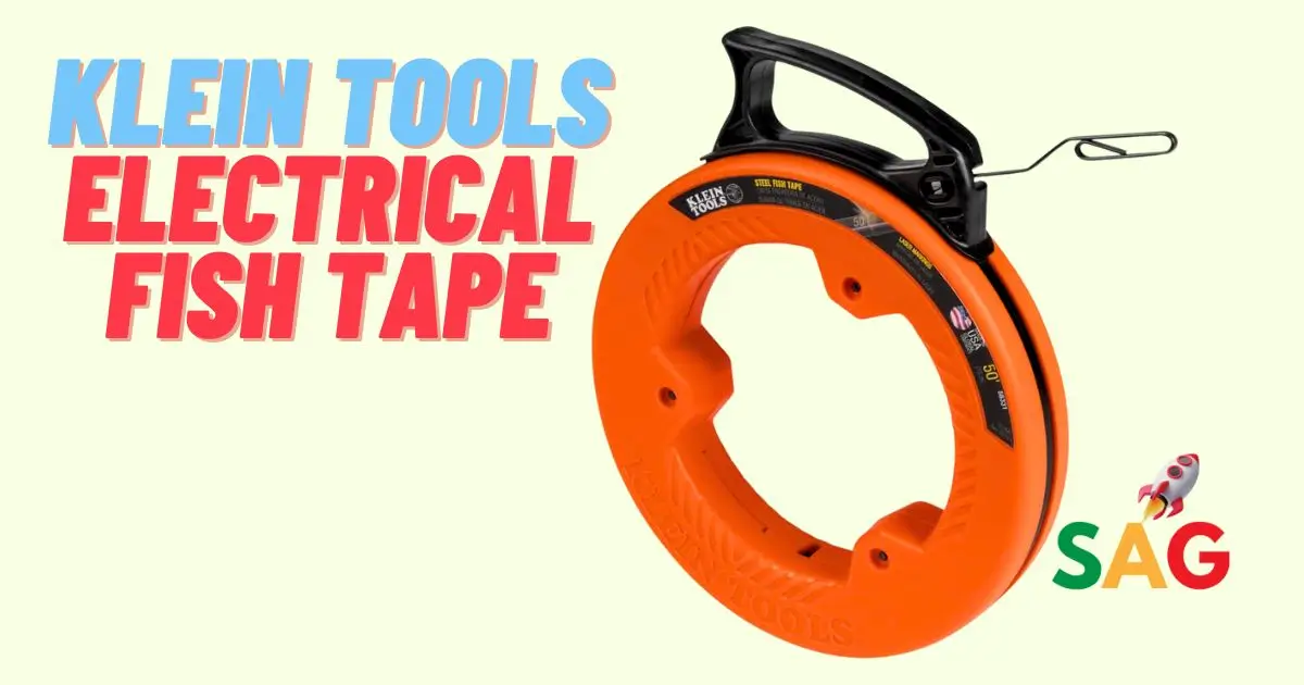 Klein Tools 56331 electrical fish tape shown on white background with visible laser-etched markings and ergonomic handle