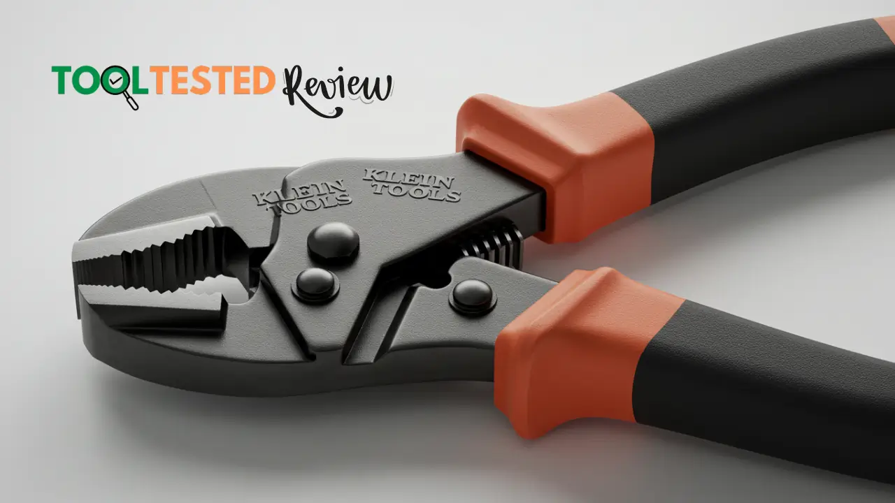 Close-up of Klein Tools Crimping Pliers showcasing their robust build quality for a Smart AI Gears review.