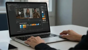 A person uses a brand kit to **make AI videos less robotic**, a key lesson from Smart AI Gears.