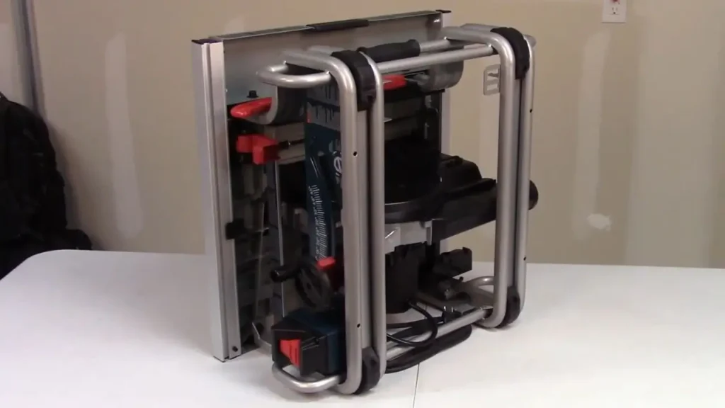 The GTS1031 can be stored upright to save space.