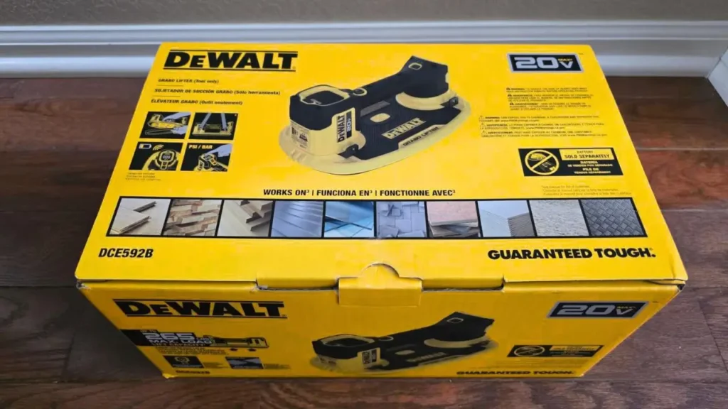 Unboxing DeWalt Grabo Lifter box