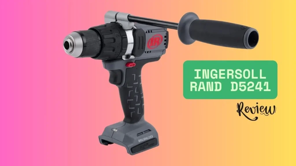 An honest Ingersoll Rand D5241 review with a hero image of the drill on a colorful background - Smart AI Gears.