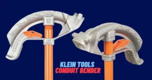 Klein Tools 51607 aluminum conduit bender with orange handles, showcasing the tool's design and compatibility with 3/4" EMT and 1/2" Rigid conduit, highlighting its professional appeal. Review at Smart AI gears