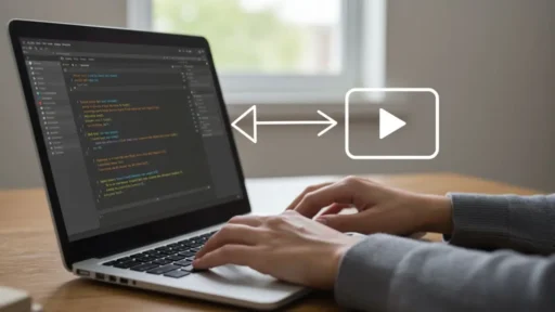 A visual of how a written script is turned into a video with an AI video generator.