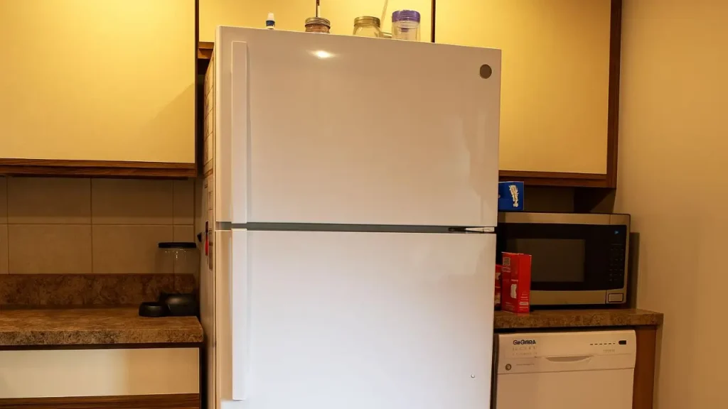 A front view of the General Electric GTS1HGNGRWW refrigerator we reviewed | Smart AI Gears
