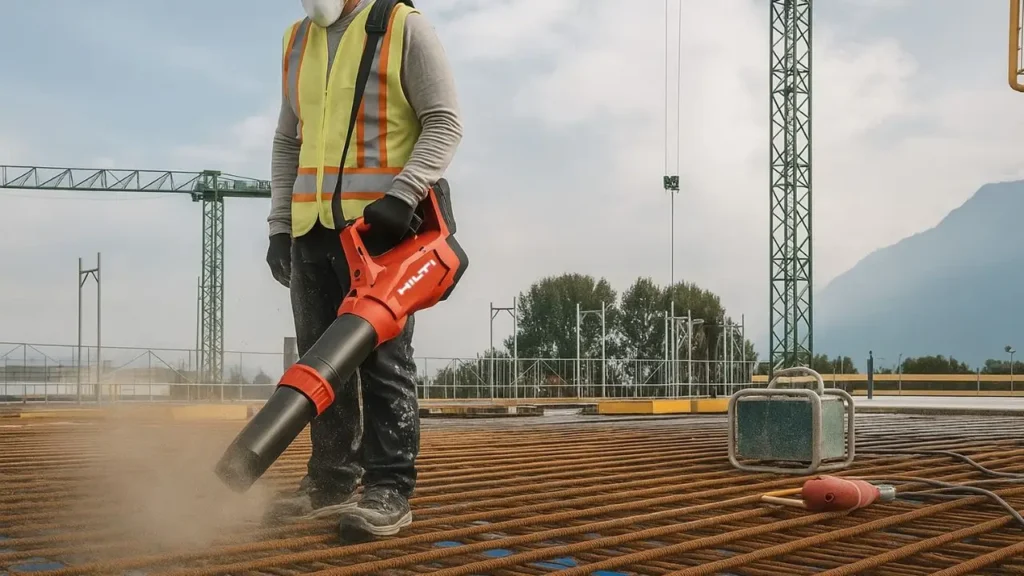 Hilti NBL 6-22 blower in action at construction site | Smart AI Gears