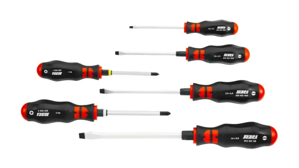 Wurth Zebra professional-grade 6-piece screwdriver set with hexagon blades and ergonomic handles