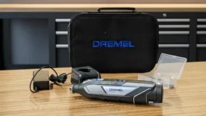 The Dremel 8240 cordless rotary tool with its charger and storage case, a reliable choice for Smart AI Gears DIY projects.